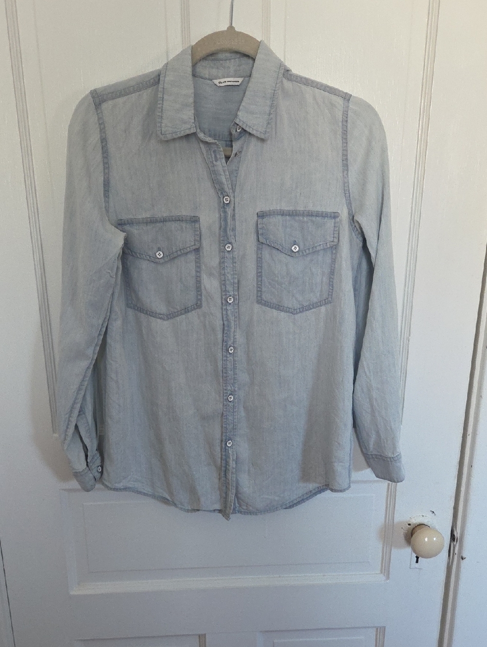 Club Monaco Light Wash Chambray Button-Down Shirt
